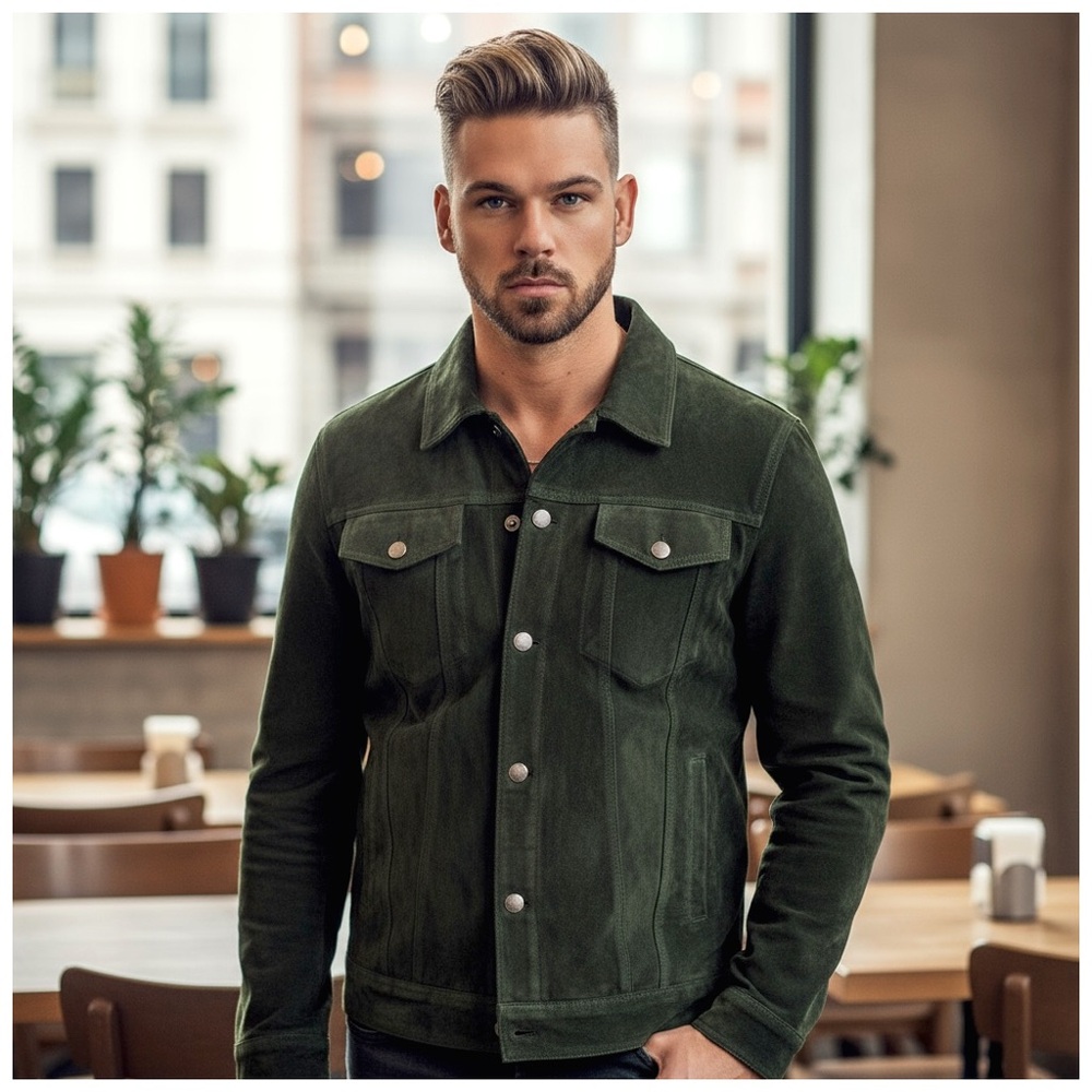 Iron & Resin Forest Green Trucker Jacket